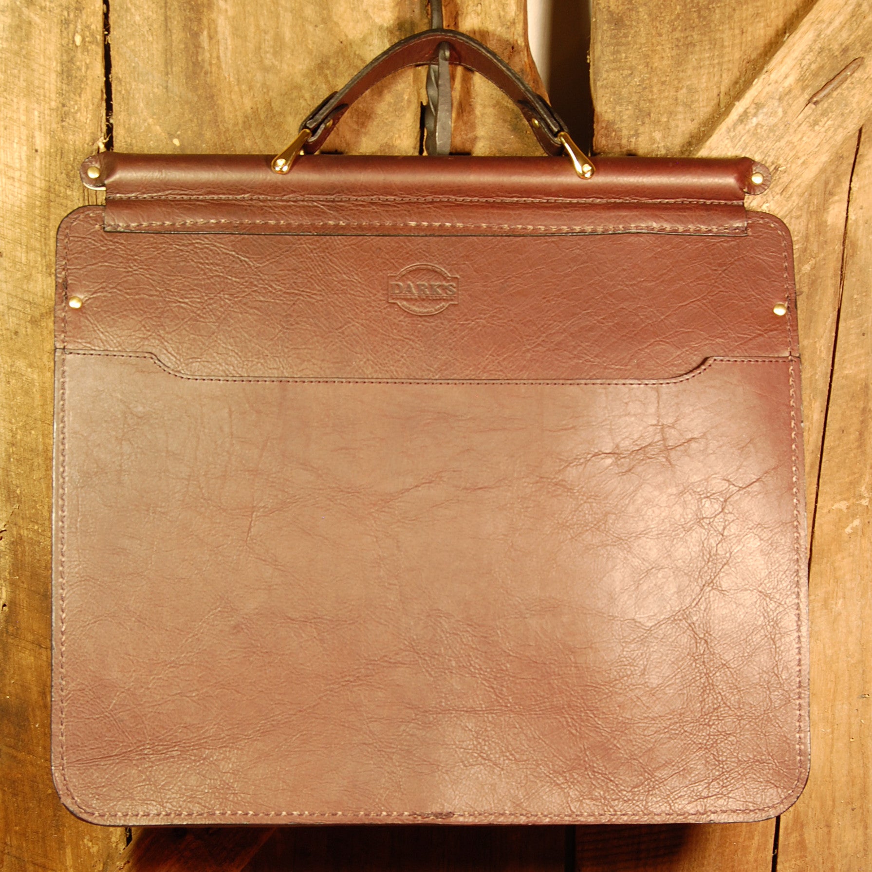 Dark's Leather Briefcase Attaché in Bison Espresso, Back