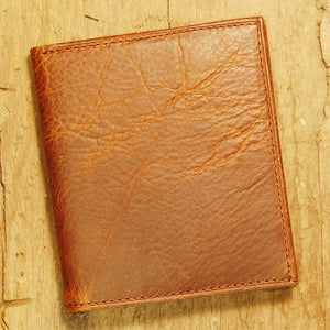 Dark's Leather Compact Wallet in Bison Tobacco, Front