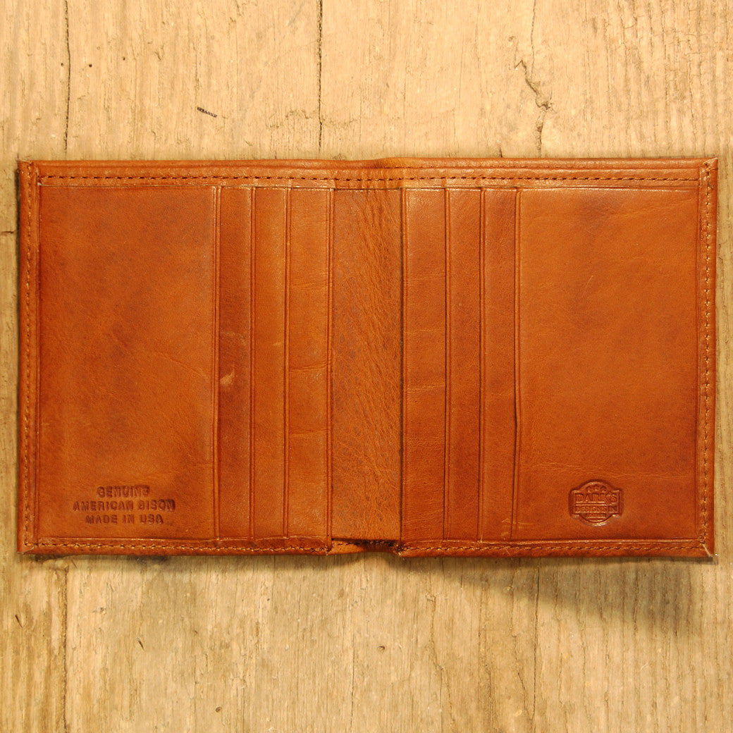 Dark's Leather Compact Wallet in Bison Whiskey, Interior
