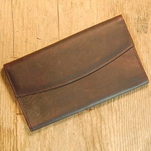 Dark's Leather Credit Card Clutch Wallet in Bison Espresso