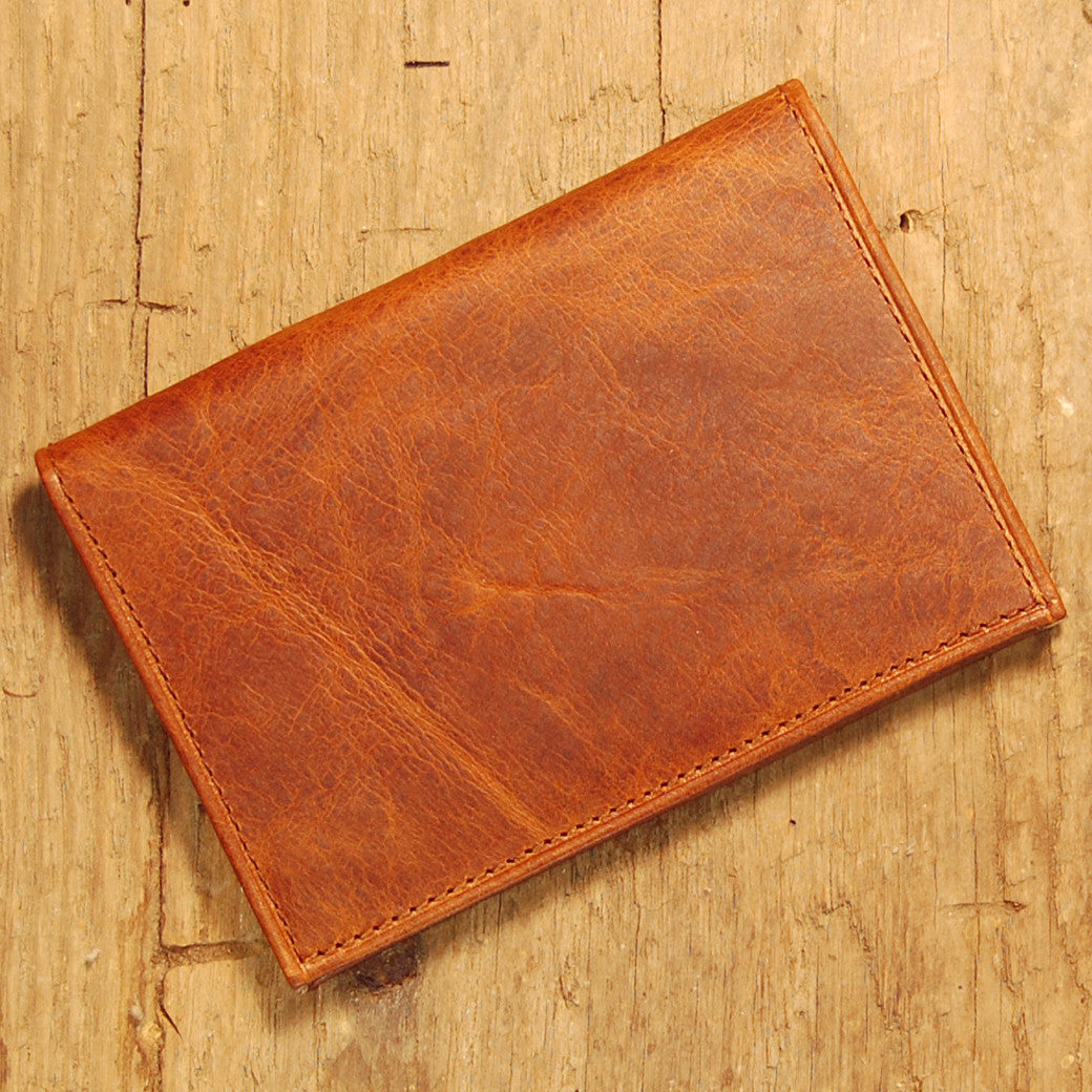 Dark's Leather Executive Card Case in Bison Cognac, Front