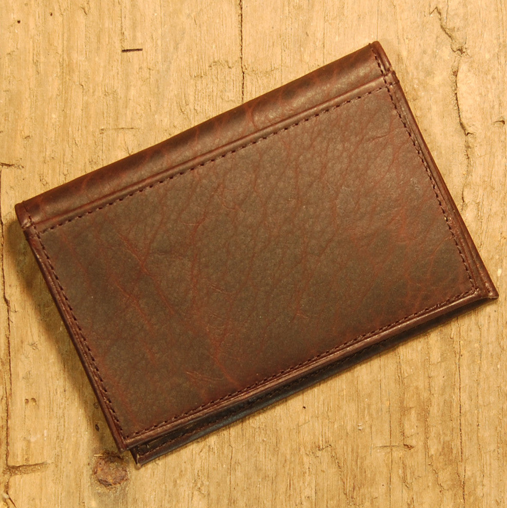 Dark's Leather Executive Card Case in Bison Espresso, Back