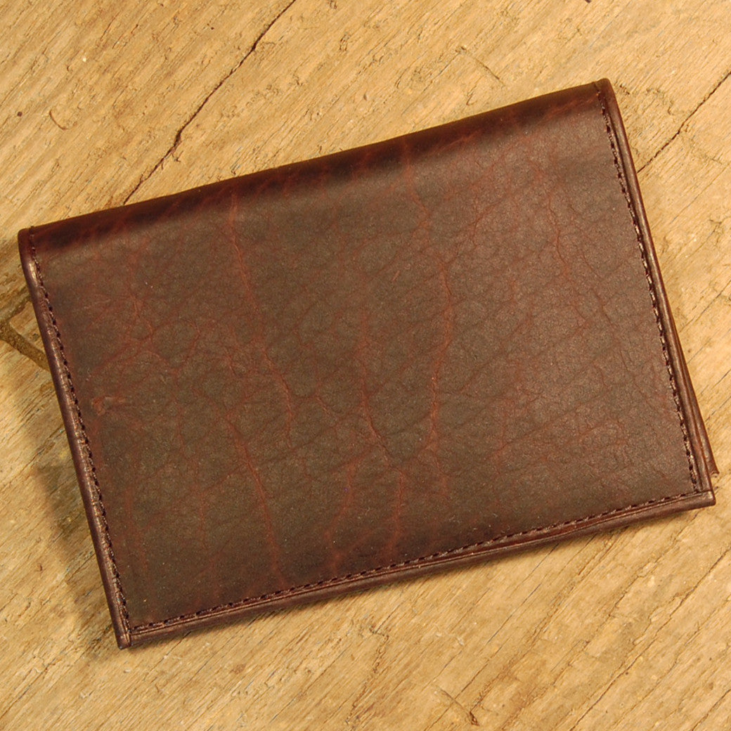 Dark's Leather Executive Card Case in Bison Espresso, Front