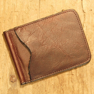 Dark's Leather Front Pocket Clip Wallet in Bison Espresso