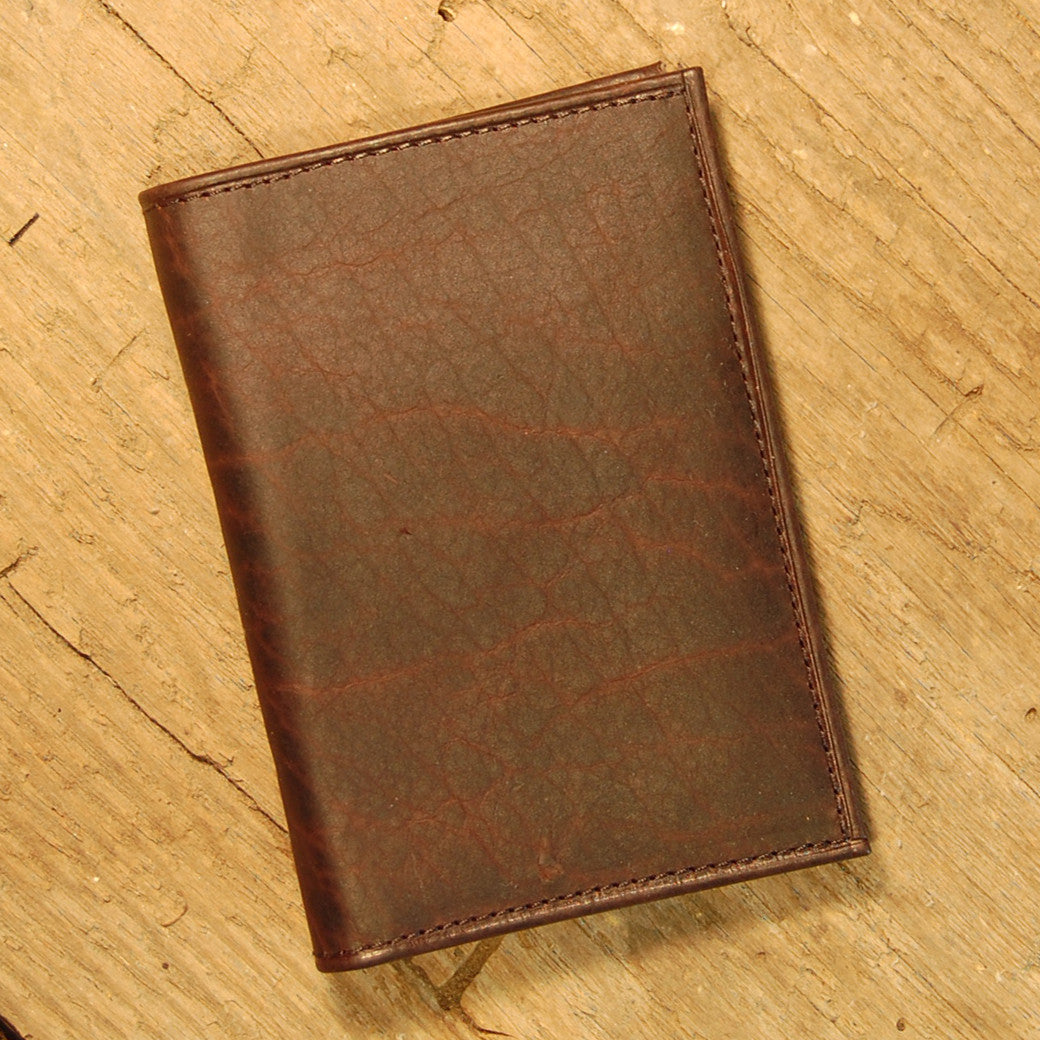 Dark's Leather Gusset Card Case in Bison Espresso, Front