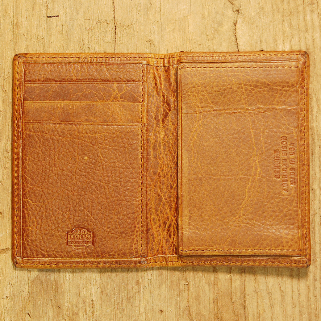 Dark's Leather Gusset Card Case in Bison Tobacco, Interior