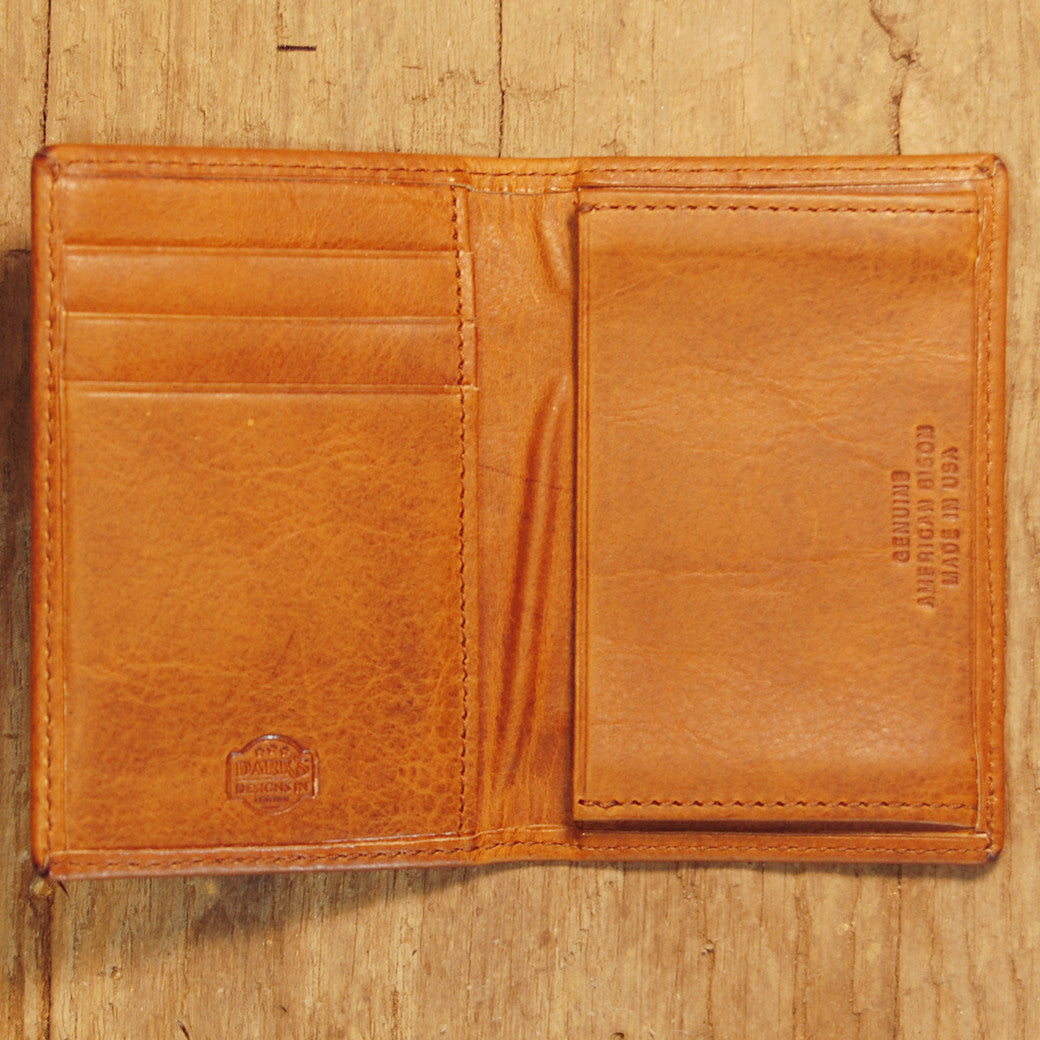 Dark's Leather Gusset Card Case in Bison Whiskey, Interior