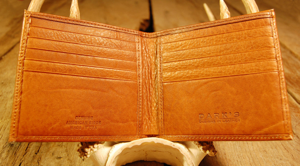 Dark's Leather Hipster Wallet in Bison Whiskey, Interior