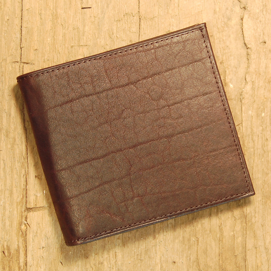 Dark's Leather Hipster Wallet in Bison Espresso, Front
