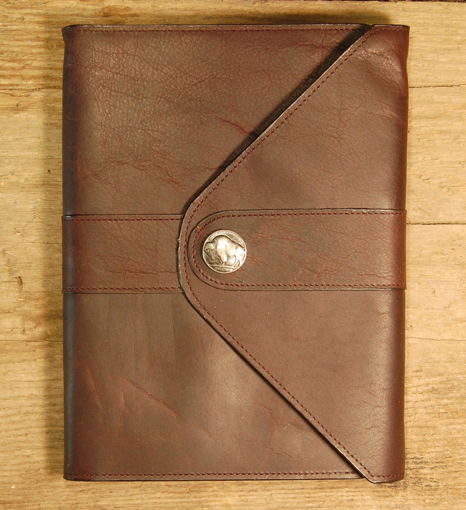 Dark's Leather Journal in Espresso Bison, front