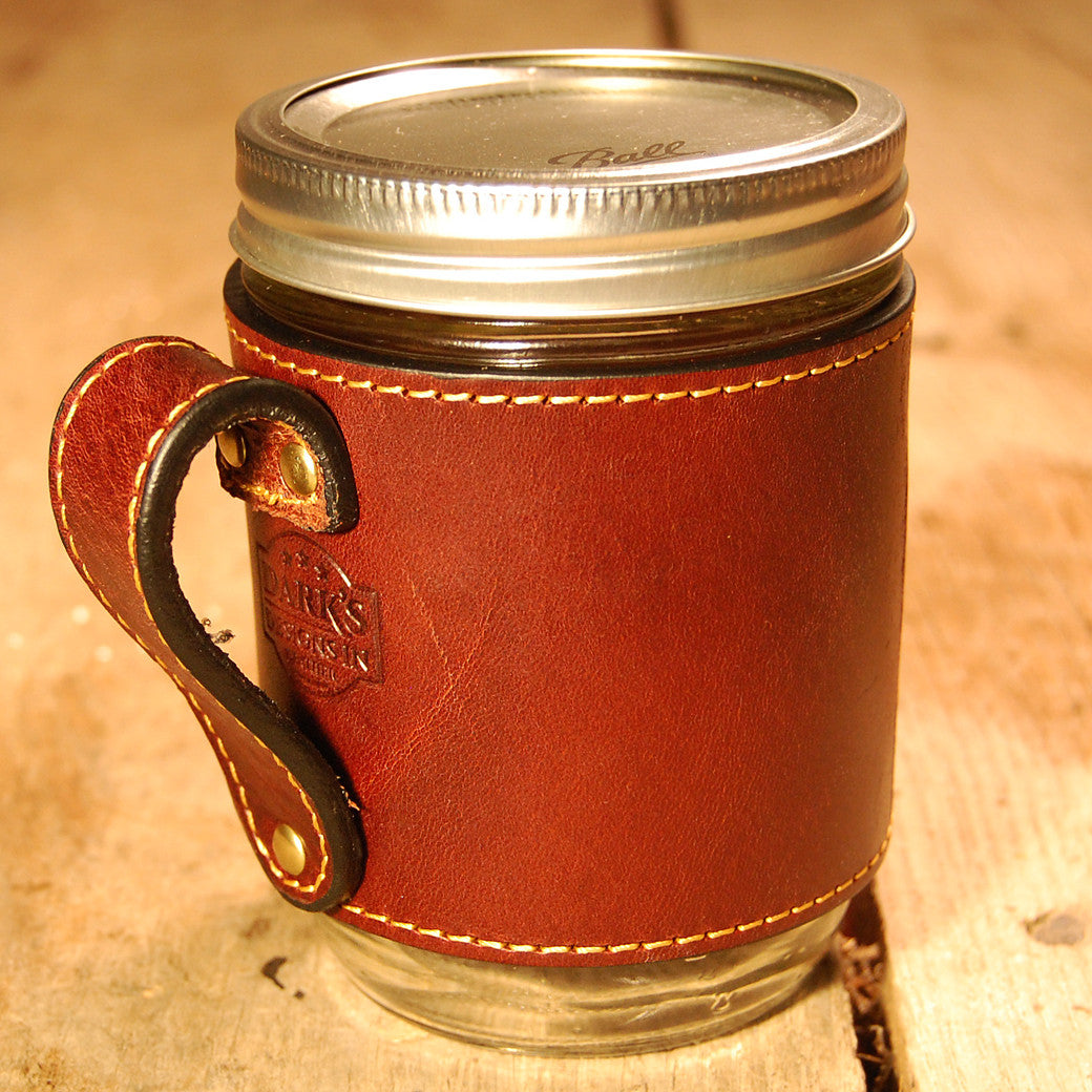 Dark's Leather Jar Drink Wrap in Bridle Leather Mahogany