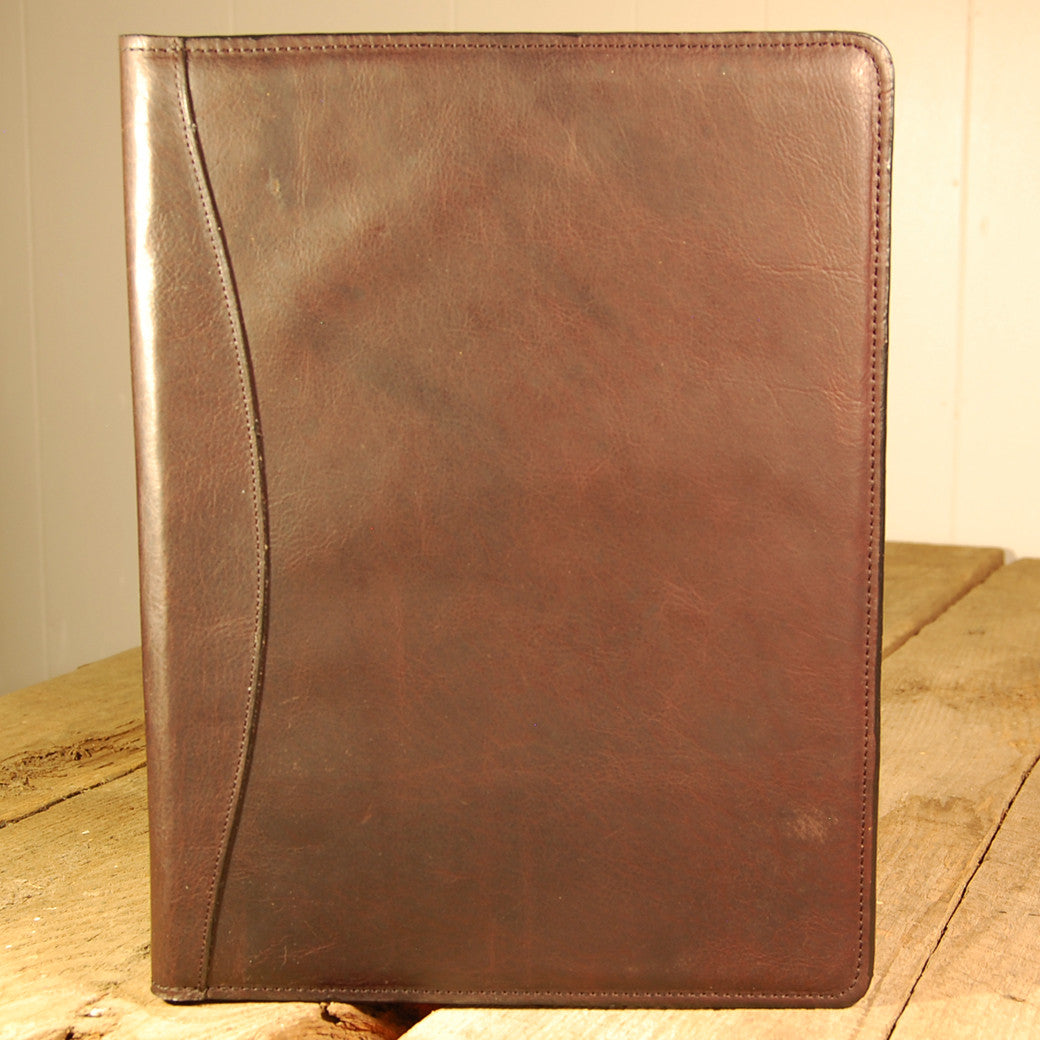 Dark's Leather Portfolio Notebook in Bison Espresso, Front
