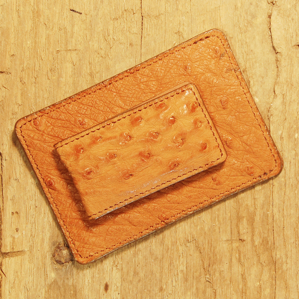Dark's Leather Sport Wallet in Ostrich Cognac, Back