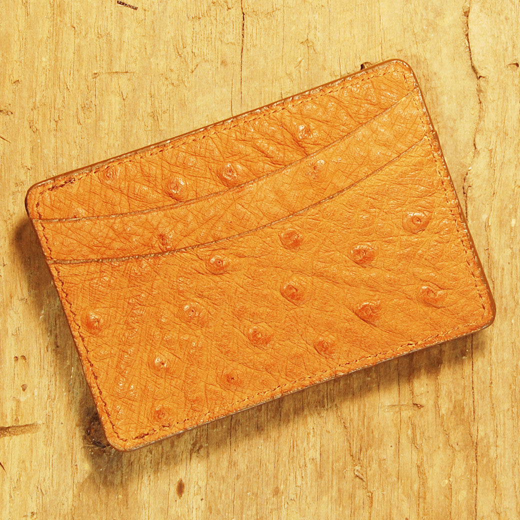 Dark's Leather Sport Wallet in Ostrich Cognac, Front