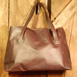 Dark's Leather Tote Bag in Bison Espresso, Front