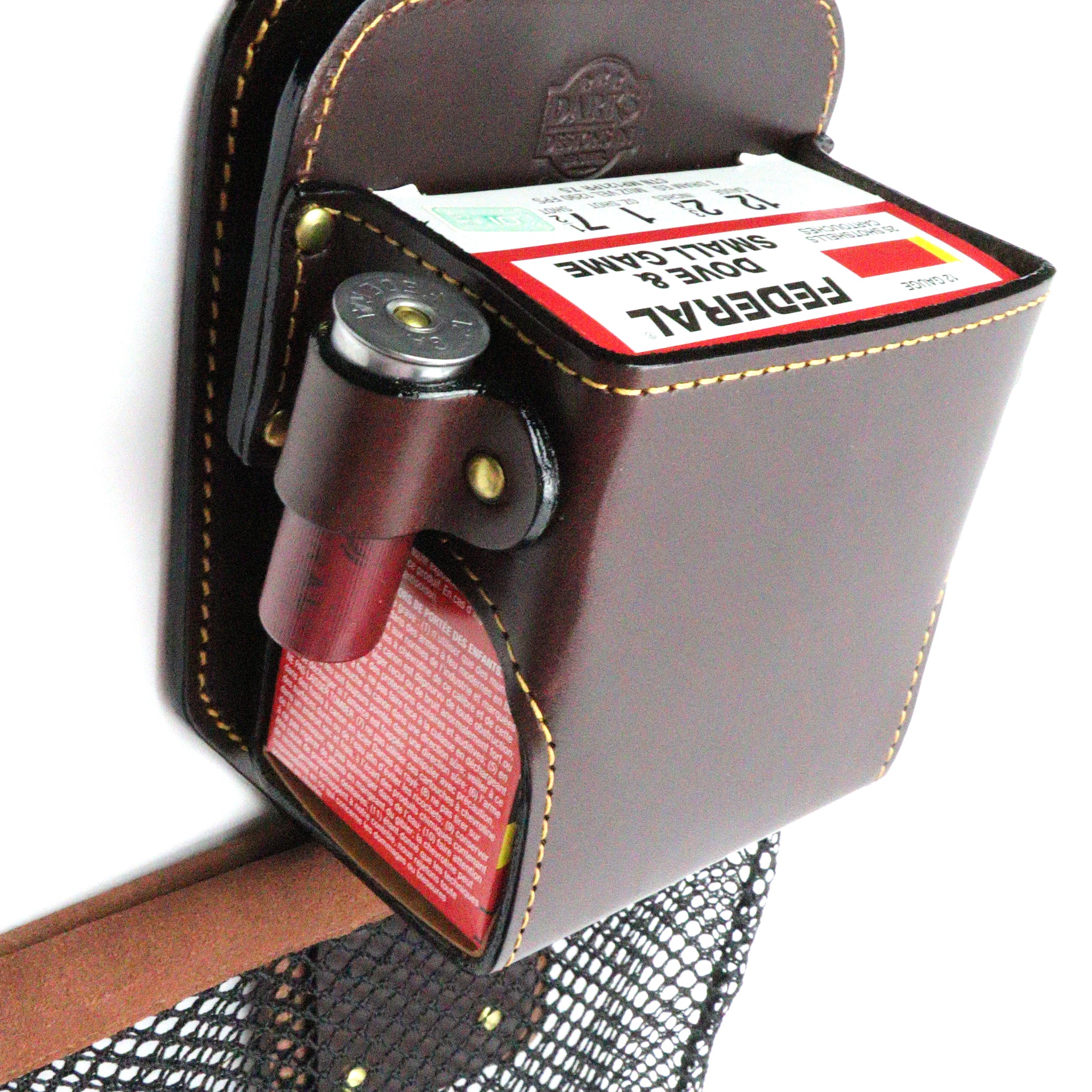 Dark's Leather - "The Rig" Shotgun Shell Case in Bridle Leather, Detail